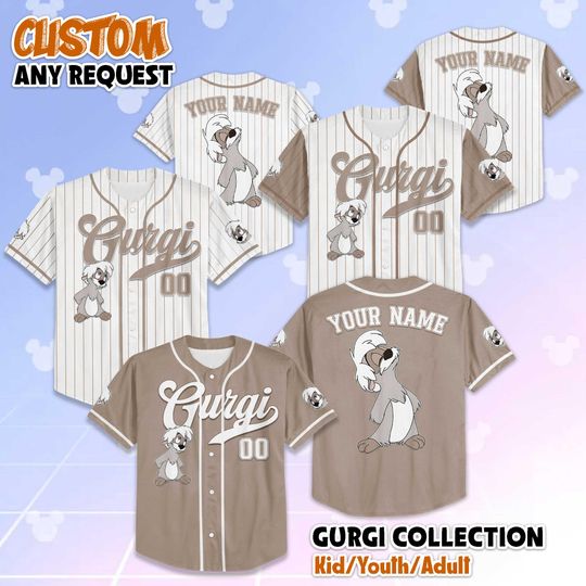 Discover Personalized Gurgi Baseball Jersey, Custom Disney The Black Cauldron Shirt