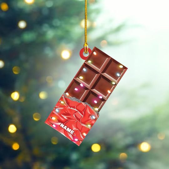 Discover Personalized Chocolate Ornament, Chocolate Bar Christmas Ornament, Chocolate Lovers Ornament Gift, Chocolate Holiday Ornament ID-1212-GDW6