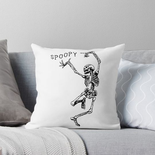 Discover SpoopySpoopyy Skeleton Funny Halloween Pillow