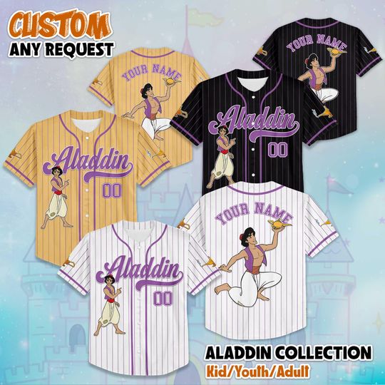 Discover Personalized Aladdin Baseball Jersey, Custom Disney Aladdin Shirt