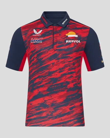 Discover Official Repsol Honda Team Red Abstract Polo Shirt  - TU8068RE
