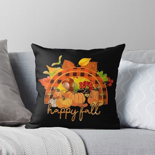 Happy Fall Funny Autumn Halloween  Pillow