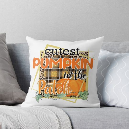 Discover Cutest Pumpkin In The Patch Funny Fall Halloween Pillow