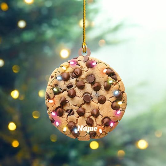 Discover Personalized Chocolate Chip Ornament, Chocolate Christmas Ornament, Chocolate Chip Lovers Gift, Chocolate Holiday Ornament ID-1209-LCM6