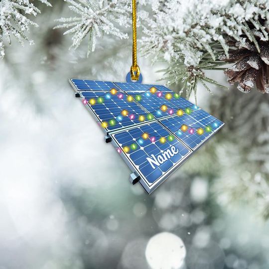 Discover Personalized Solar Panel Ornament, Solar Panel Christmas Ornament, Renewable Energy Ornament, Solar Power Technician Ornament TD-1204-JTKV