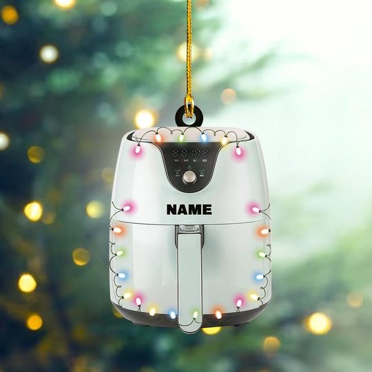 Discover Personalized Air Fryer Ornament, Air Fryer 2D Flat Christmas Ornament, Kitchen Chef Ornament, Cooking Ornament, Xmas Gift ID-1125-DTNH