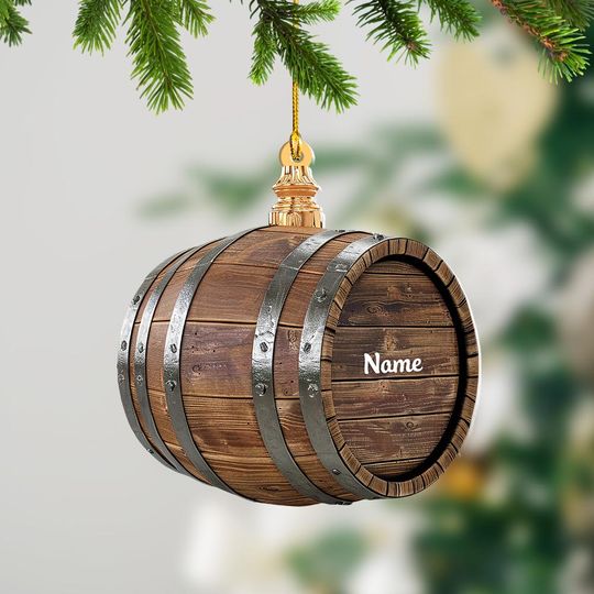 Discover Barrel Oak Whiskey Christmas Ornament, Xmas Tree Decor, Loved Barrel Oak Whiskey Ornament, Christmas Hanging Ornament Gift TD-1021-VIAX