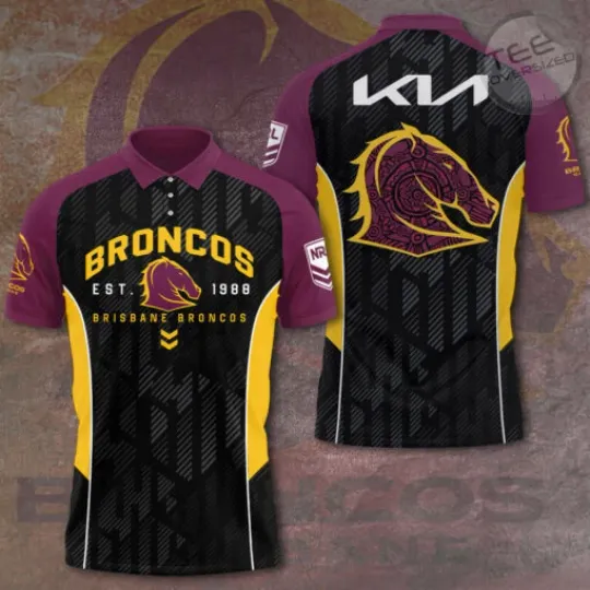 Brisbane Broncos Polo Shirt - Classic Gift for Dad | Sleek, Sporty Mens Polo