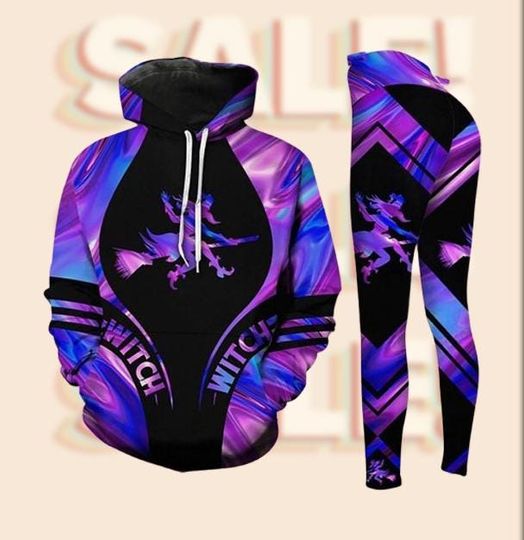 Discover Witch Hoodie and Leggings Set, Halloween Outfit,, Spooky Witch Costume 2 Piece Activewear