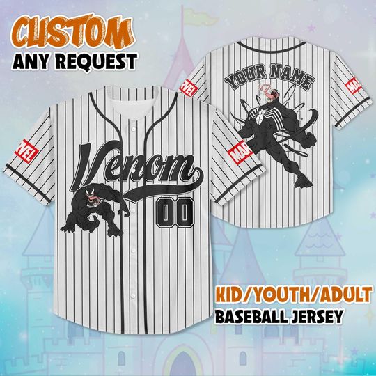 Discover Personalized Venom Baseball Jersey, Custom Marvel Anti-Hero Shirt, Marvel Superhero Jersey, Disney Baseball team Outfit, Gift For Fan