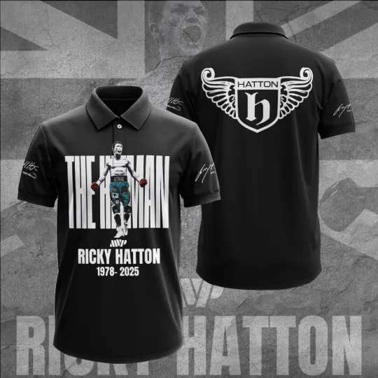 Discover Ricky Hatton 1978-2025 Thank For The Memories 3D Polo Shirt Size S-5XL