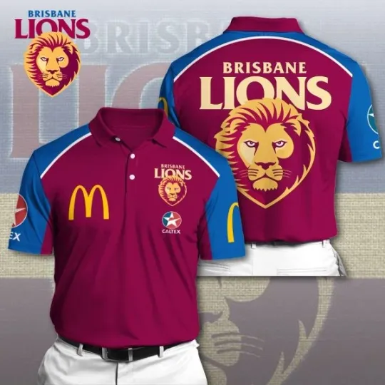 Discover Brisbane Lions 3D Polo Shirt  Sporty Mens Polo