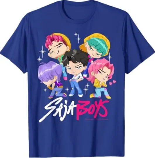 Discover KPop Demon Hunters Saja Boys Chibi Boy Band Group Shot T-Shirt