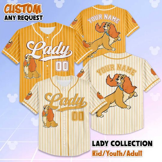 Discover Custom Lady and the Tramp Baseball Jersey, Disney Lady Jersey Shirt