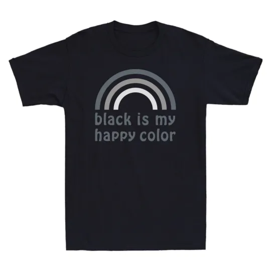 Discover Black Is My Happy Color T-Shirt Men’s Cotton Casual Tee