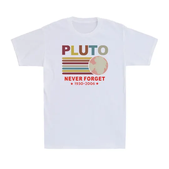 Discover Pluto Never Forget Space Astronomy Planet Men's T-Shirt