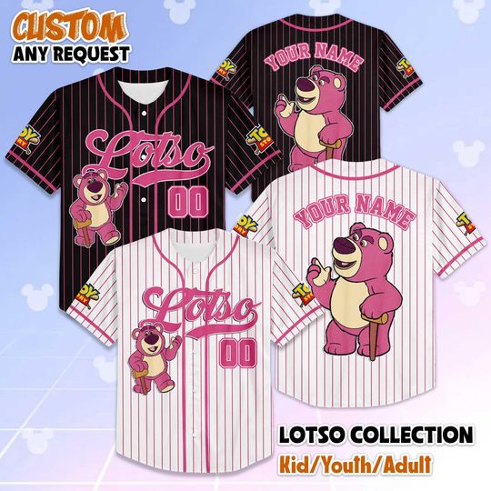 Discover Personalized Lotso Baseball Jersey, Custom Disney Toy Story Lotso Baseball Shirt, Matching Disney Trip Outfit, Disney Birthday Gift