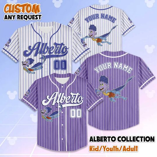 Discover Personalized Alberto Scorfano Baseball Jersey, Custom Luca Movie Shirt, Sea Monster Jersey, Gift for Pixar Fans & Kids