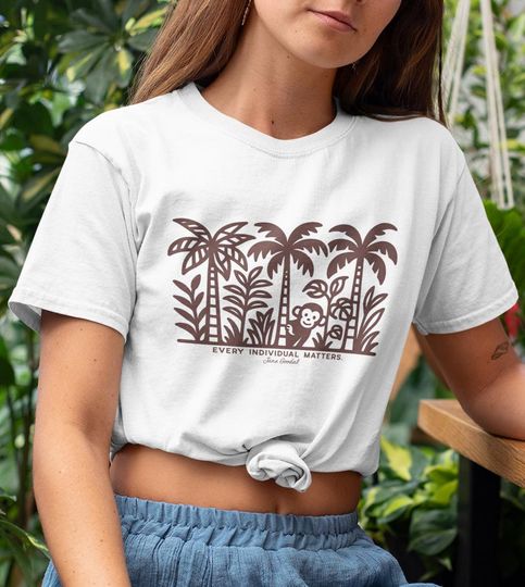 Discover Jane Goodall Conservation T-Shirt, Wildlife Conservation Tee, Eco Friendly Nature Graphic Shirt. Animal Lovers Gift