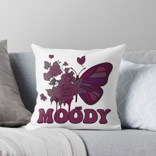 Discover Moody Funny Butterfly Halloween Costume Pillow