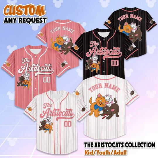 Discover Personalized The Aristocats Baseball Jersey, Custom Disney Shirt with Marie