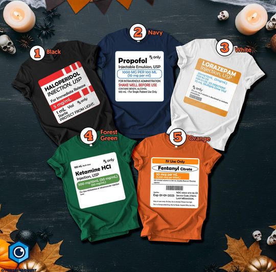 Discover Funny Nurse Halloween Costume, Halloween 2025 Shirt, Halloween Group Costume for Pharmacist,Medical Halloween Shirt, Nurse Costume Halloween