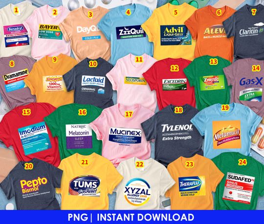 Pharmacy Halloween Shirt, Label Costume Shirt, Nurse & Doctor Group Outfit, Cosplay Top, Halloween Party, Softball Costume