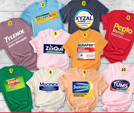 Pharmacy Halloween Shirt, Medicineee Label Costume Tee, Nurse & Doctor Group Outfit, Cosplay Top, Halloween Party, Softball Costume