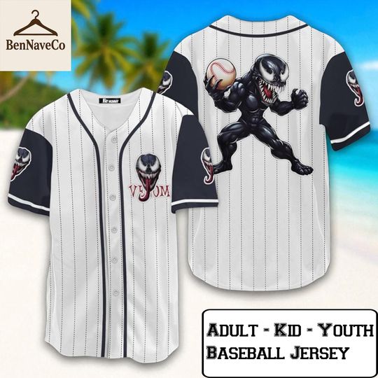 Venom Baseball Jersey, Marvel Villain Jersey Shirt