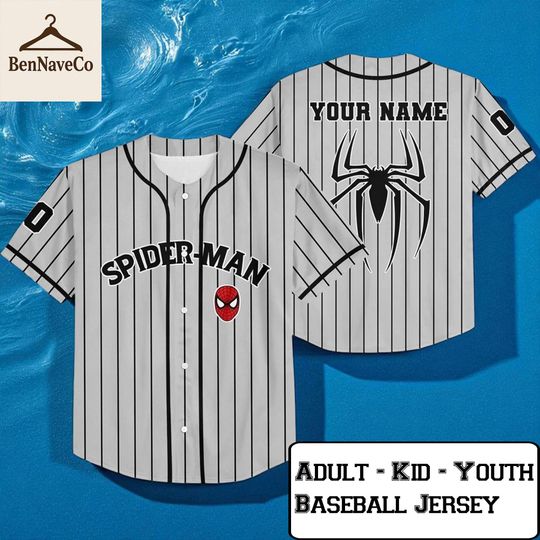 Discover Spider-Man Striped Baseball Jersey, Custom Superhero Jersey Shirt, Marvel Villain Hero Sports