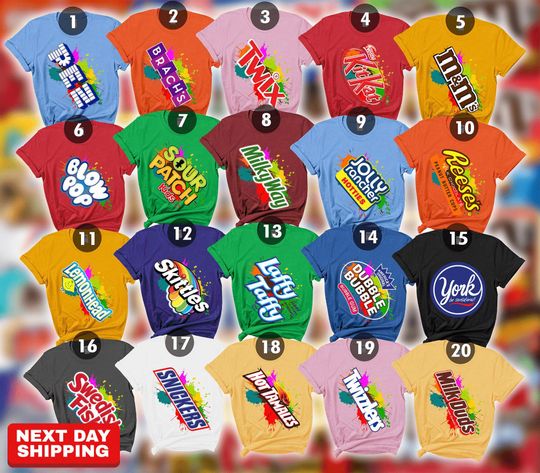 Matching Family Colorful Custom Chocolate Bar Halloween Shirt