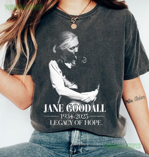 Discover In Memory of Jane Goodall Comfort Colors Shirt, Jane Goodall Tshirt, Remember Jane Goddall, Jane Goodall Tribute Tee, Rip Jane Goodall Lover