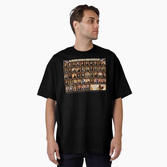 Discover Presidents of the United States of America Horizontal in Full Color  Oversized T-Shirt