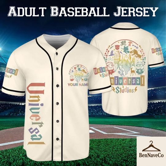 Discover Personalize Universal Studio Vintage Characters Baseball Jersey, Disneyland Disney Jersey, Gift for Kid Disney Outfit