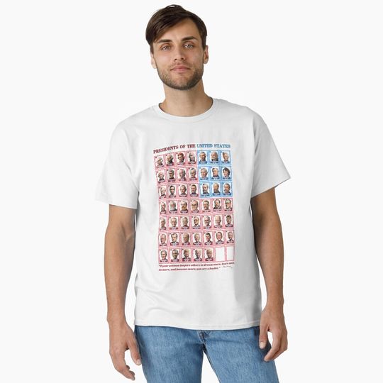 Discover Cartoon Presidents of the United States of America: Portrait Featuring Donal Trump As the Latest President Classic T-Shirt