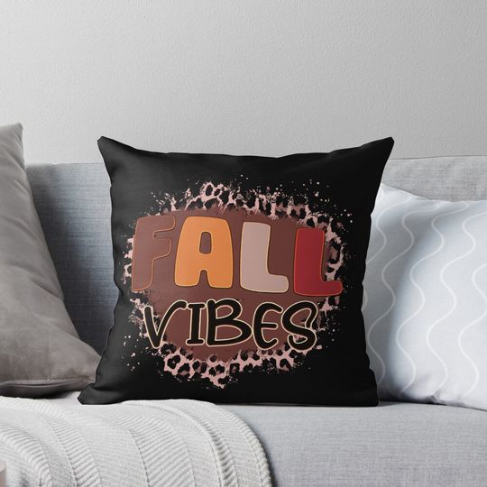 Fall Vibes Funny Autumn Halloween  Pillow