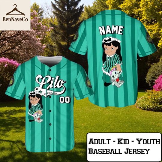 Lilo Haunted Mansion Maid Jersey, Custom Disney Baseball Shirt, Halloween Costume Jersey for Adult Kid Youth