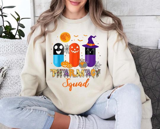 Discover Halloween Pharmacist Shirt  Funny Pills Pharmacy Squad Costume Tee