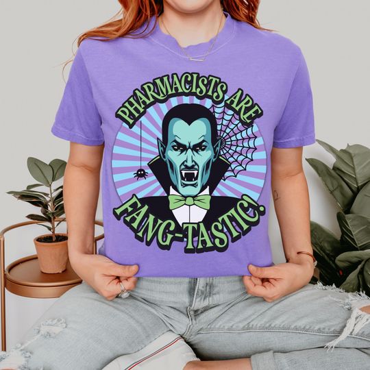 Discover Funny Vampire Pharmacist Halloween T-Shirt, Comfort Colors 1717 Garment-Dyed T-shirt for PharmD
