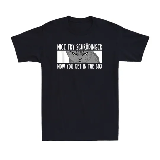 Discover Schrodinger's Cat - Physicist Funny Quantum Physics Cat Lover Gift Men's T-Shirt