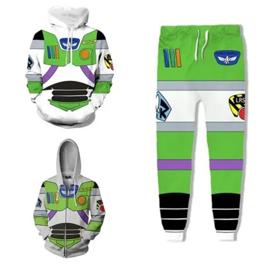 Discover Halloween Toy Story Men's Buzz Lightyear Astronaut 3D Cosplay Costume Pullover Hoodie Adult Sweatshirt Hooded Top Tracksuit pant