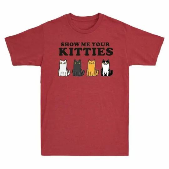 Discover Men's Kittes T-Shirt Funny Gift Show Cat Tee Graphic Short Your Me Sleeve