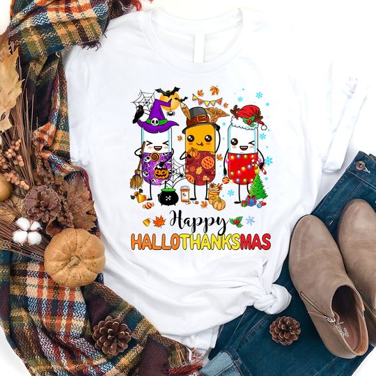 Discover Hallothanksmas Pharmacy Squad Shirt, Hallothanksmas Pharmacist Shirt, Pharmacy Halloween Thanksgiving Christmas Shirt, Pharmacy  Gift