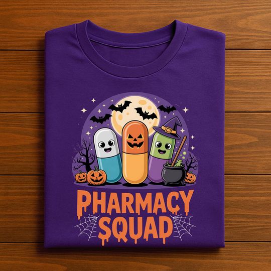 Discover Pharmacy Squad Halloween Shirt, Pharmacist Halloween Tee, Pharmacy Halloween shirts, Spooky Pharmacy Crew, Gift Pharmacist Costume Tee