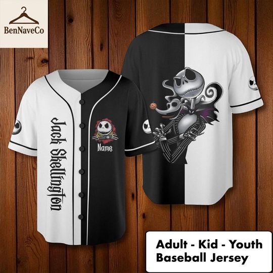 Discover Custom Jack Skellington Baseball Jersey, Halloween Disney Jersey Tee
