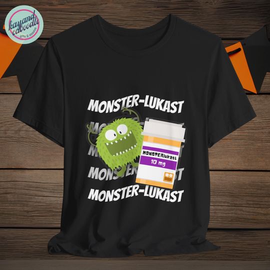 Discover MONSTER-LUKAST Unisex Jersey Short Sleeve Tee - Cute Halloween Medication Pun, Pharmacy & Nursing Costume T-Shirt