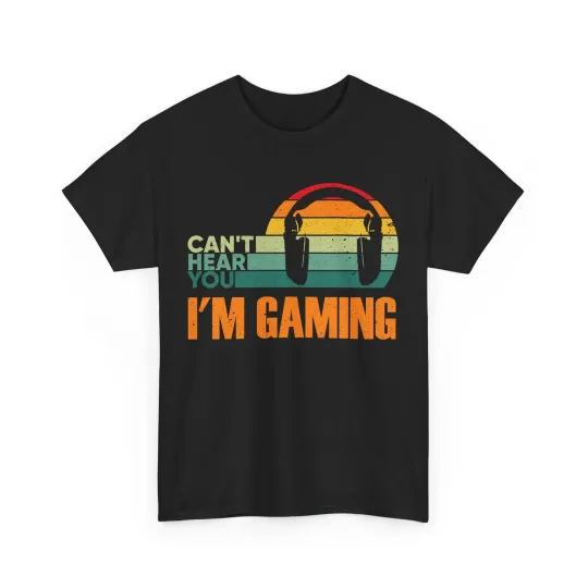 Discover Gaming T-Shirt Can't Hear You I'm Gaming Funny Gamer Headset Shirt
