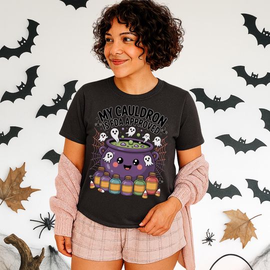 Discover Pharmacist Halloween T-Shirt: FDA Approved Cauldron Design
