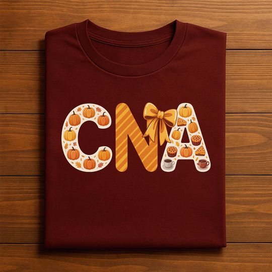Discover Fall CNA Pumpkin Shirt Certified Nursing Assistant Tee, Cute Autumn Nurse Pumpkin, Spooky CNA Halloween Gift For Nurses Thanksgiving Nurse