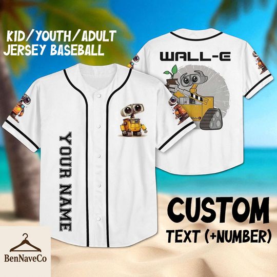 Discover Custom Wall-E Baseball Jersey, Disney Pixar Jersey Shirt, Movie Baseball Jersey